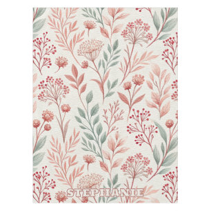 Mantel Flor de cerezo rosa, patrón de flores y hojas
