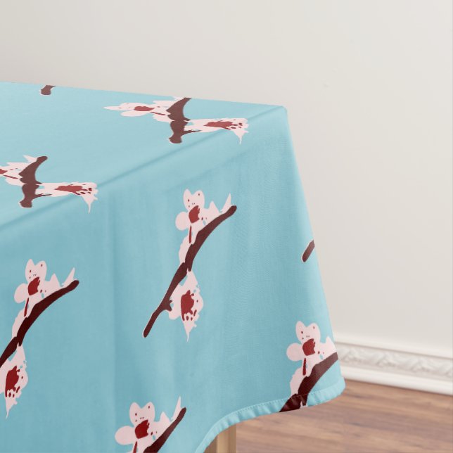 Mantel Flor de cerezo, sakura, patrón floral rosado (In Situ)