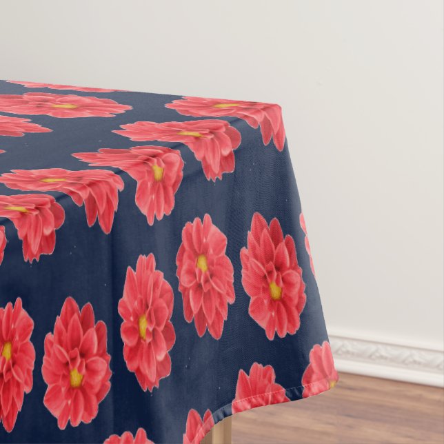 Mantel Flor de dahlia rosa en azul (In Situ)