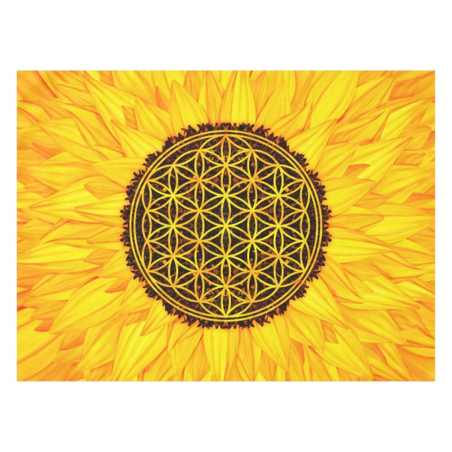 Mantel Flor de la vida - girasol #1 (Frente (Horizontal))