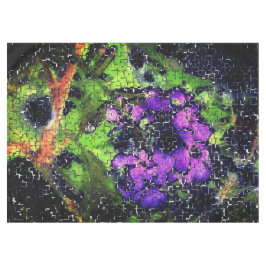 Mantel Flor de lino y hojas envejecidas en mosaico esculp