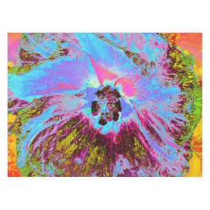 Mantel Flor de maíz psicodélica azul y magenta hibiscus