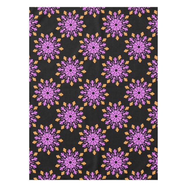Mantel Flor de neón rosa y naranja (Anverso)