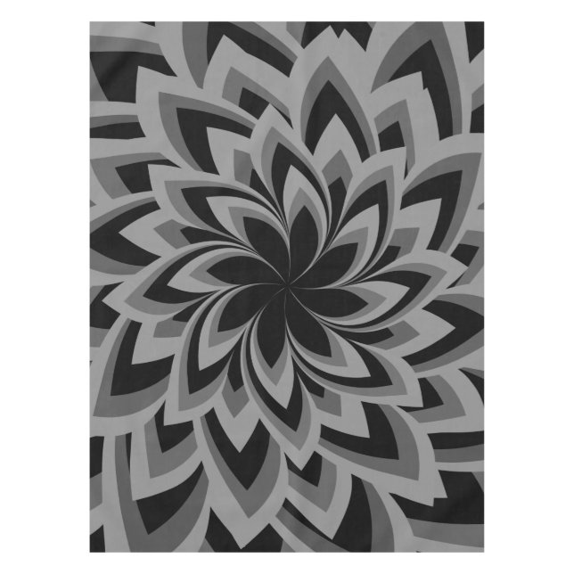 MANTEL FLOR DE REMOLINO NEGRO Y BLANCO   (Anverso)