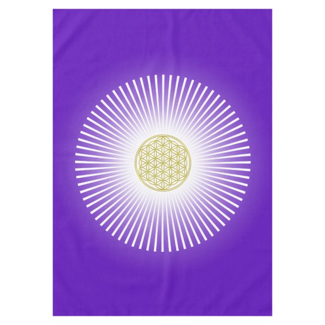 Mantel Flor de vida / Blume des Lebens - rayos blancos (Anverso)