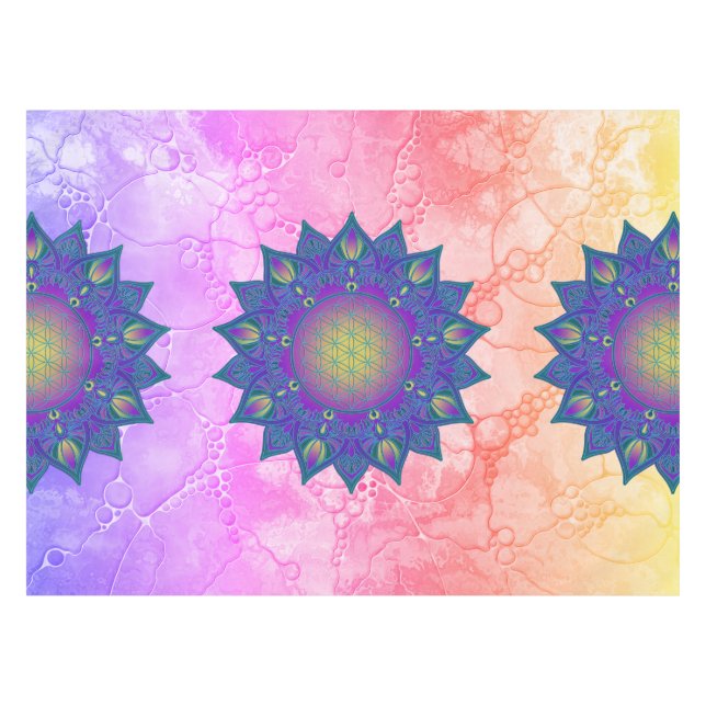 Mantel Flor de vida - Mandala india 3 (Frente (Horizontal))