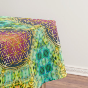 Mantel Flor de vida - oro - fractal 2
