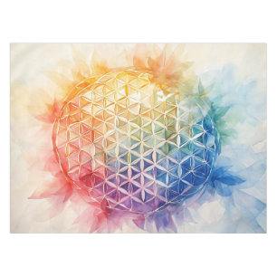 Mantel Flor de vida - Pintura de acuarela