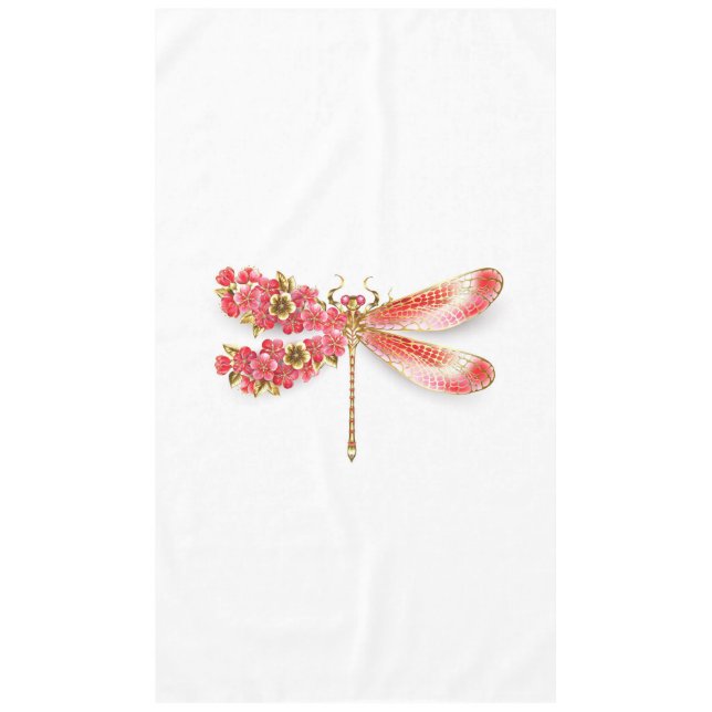 Mantel Flor libélula con sakura de joyas (Anverso)