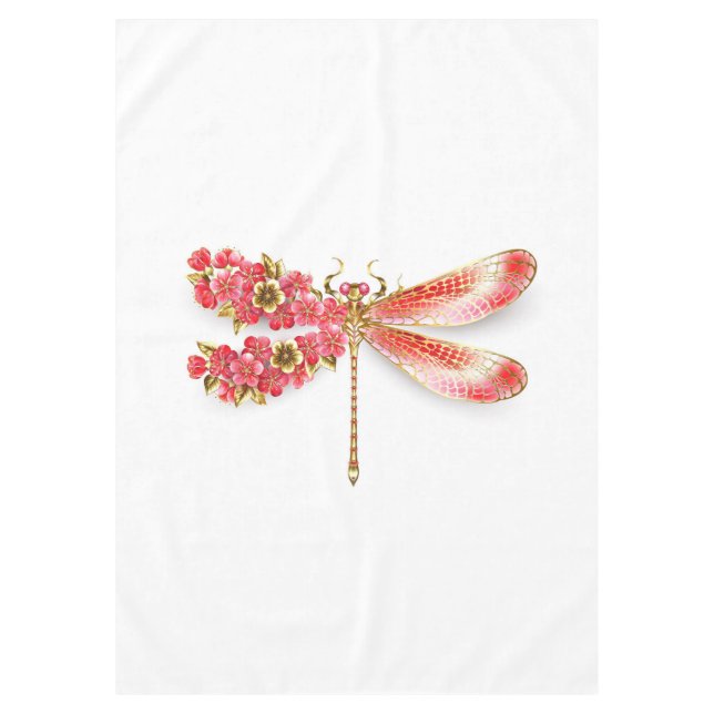 Mantel Flor libélula con sakura de joyas (Anverso)