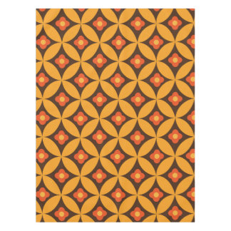 Mantel Flor retro en los círculos Naranjas de mediados de