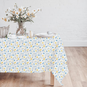 Mantel Flor silvestre acuarela azul amarillo 