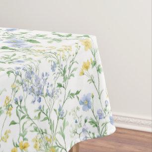 Mantel Flor silvestre de acuarela azul