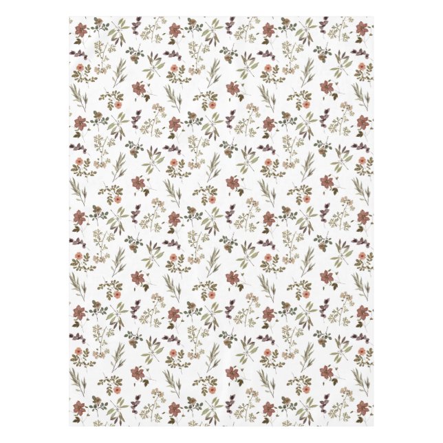 Mantel Flor silvestre de Borgoña verde (Anverso)
