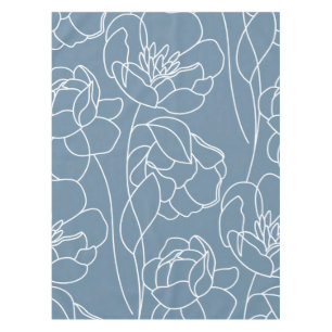 Mantel Flor silvestre moderna azul blanco