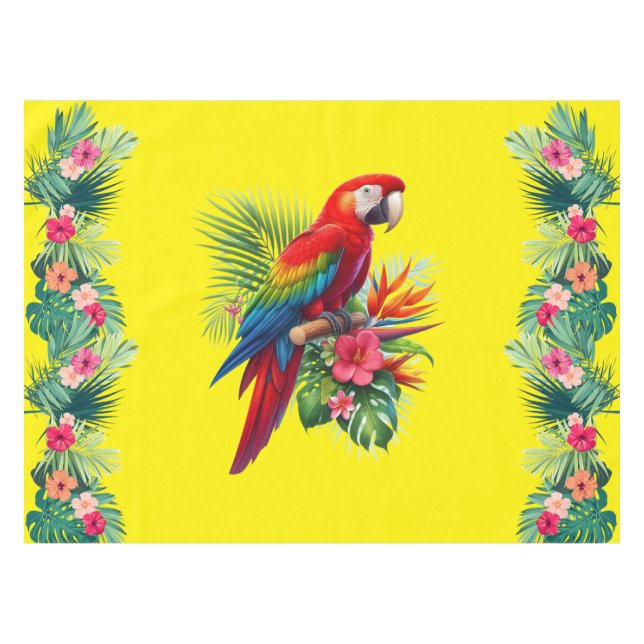 Mantel Flor tropical de macao rojo (Frente (Horizontal))