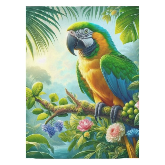 Mantel Flor tropical de macao verde (Anverso)