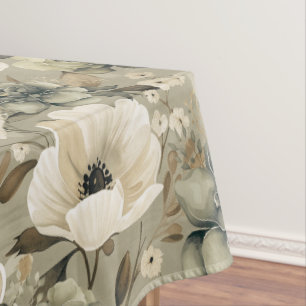 Mantel Flor Verde Sabrosa Y Crema