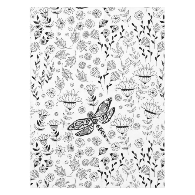 Mantel Flora y libélula (Anverso)
