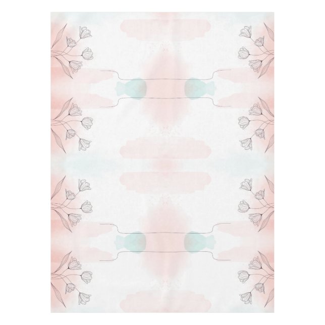 Mantel Floral Acuarela Rosa Romántica (Anverso)