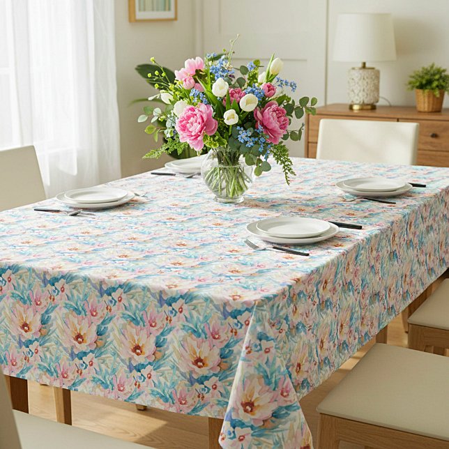 Mantel Floral acuarela rosa y azul (Subido por el creador)