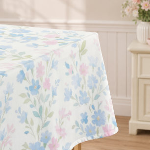 Mantel Floral Azul Elegante Rosa