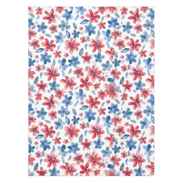 Mantel Floral Azul Rojo 4 de Julio Tablecloth