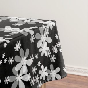 Mantel floral blanca negra