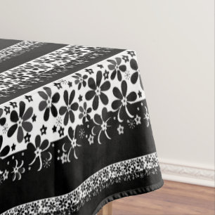 Mantel Floral blanca y negra