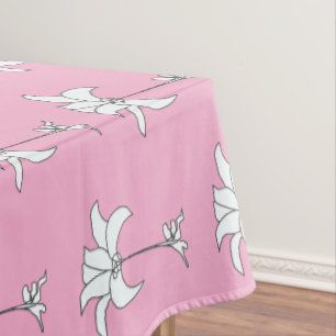Mantel Floral Blanco Rosa