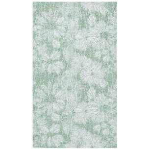 Mantel Floral Daisy Terciopelo Verde Menta 