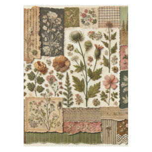 Mantel Floral de color verde y rosa Rubor