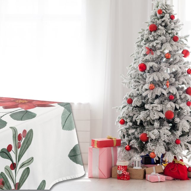Mantel Floral de invierno Feliz Navidad (Subido por el creador)