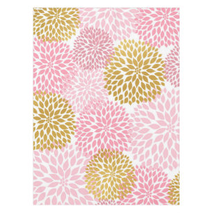 Mantel floral de la dalia rosada del oro