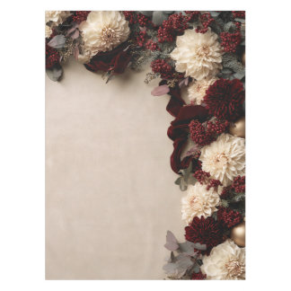 Mantel Floral de Navidad Burgundy Dahlia