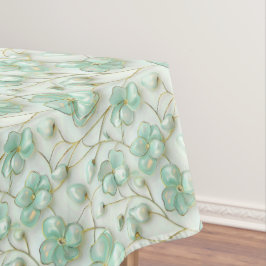 Mantel Floral de Verde y Dorado