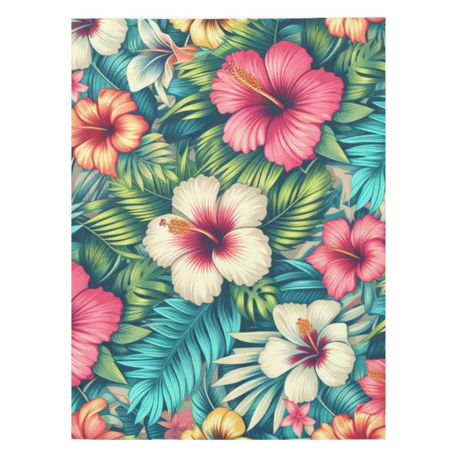 Mantel Floral hawaiano/tropical (Anverso)