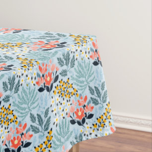 Mantel Floral moderna sobre azul