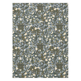 Mantel Floral pattern on  dusty blue-gray background