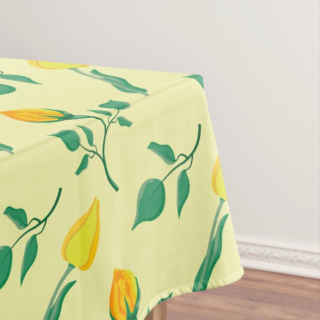 Mantel Floral pattern with yellow rose and tulip flowers (In Situ)