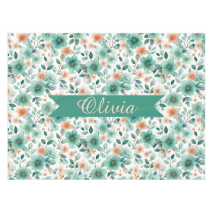 Mantel Floral Personalizado Verde Primavera Vintage