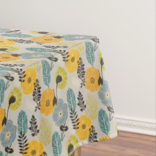 Mantel Floral retro moderna sobre gris