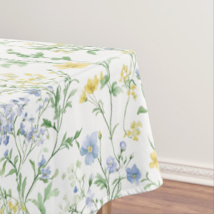 Mantel Floral silvestre de acuarela azul