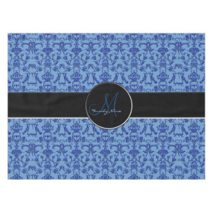 Mantel Florentine Damask (Azul) de época