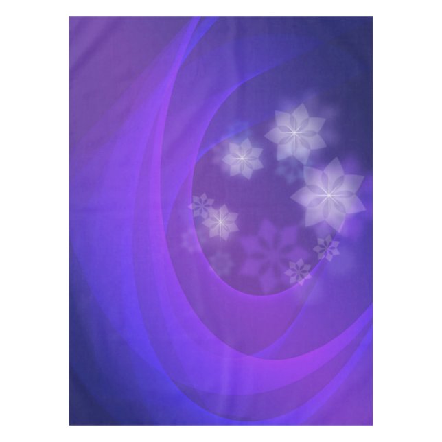Mantel Flores Abstractas En Fondo Indigo Doblado (Anverso)