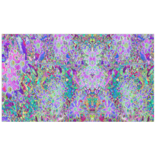 Mantel Flores abstractas y alucinantes rosadas y moradas