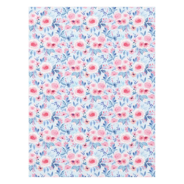 Mantel Flores acuarelas y hojas 2 (Anverso)