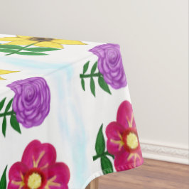 Mantel Flores Amarillas Purpura Rosadas
