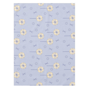 Mantel Flores atómicas retro amarillo azul