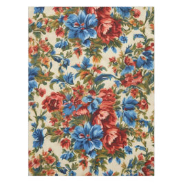 Mantel Flores azules y rojas exuberantes italianas con ho